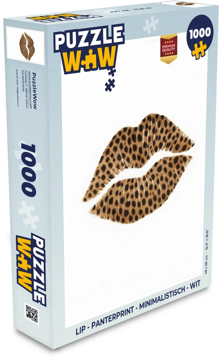 PuzzleWow Lip Panterprint Legpuzzel 1000 Stuks