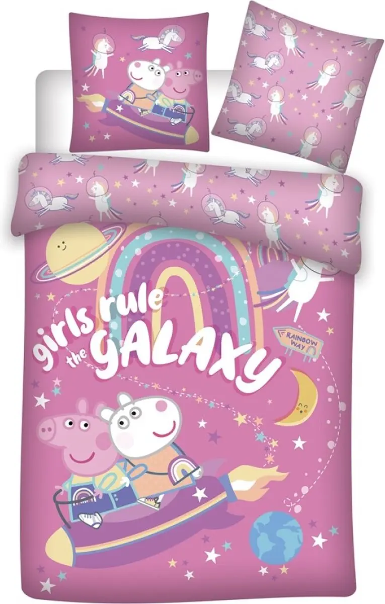 Peppa Pig Dekbedovertrek Galaxy 140 x 200 cm