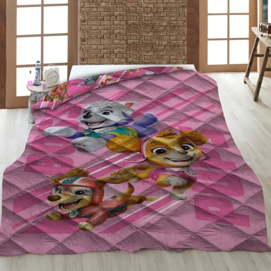 PAW Patrol Sprei Boss Pups - 140x200cm - Roze - afbeelding 5 van 5