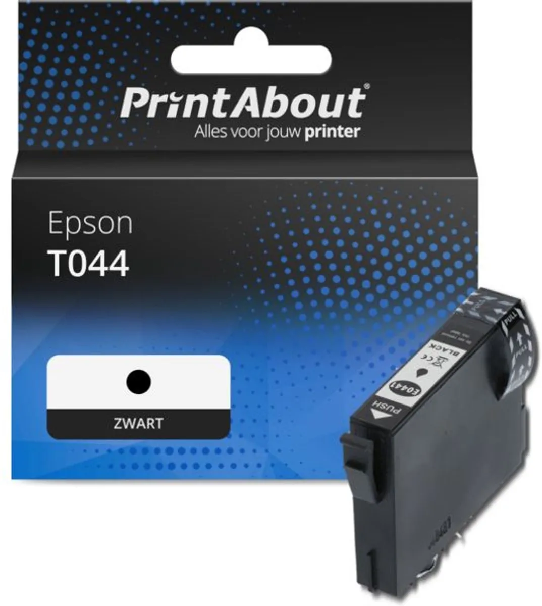 PrintAbout T044 C13T044140 Inktcartridge - Zwart - 17ml - o.a. Epson