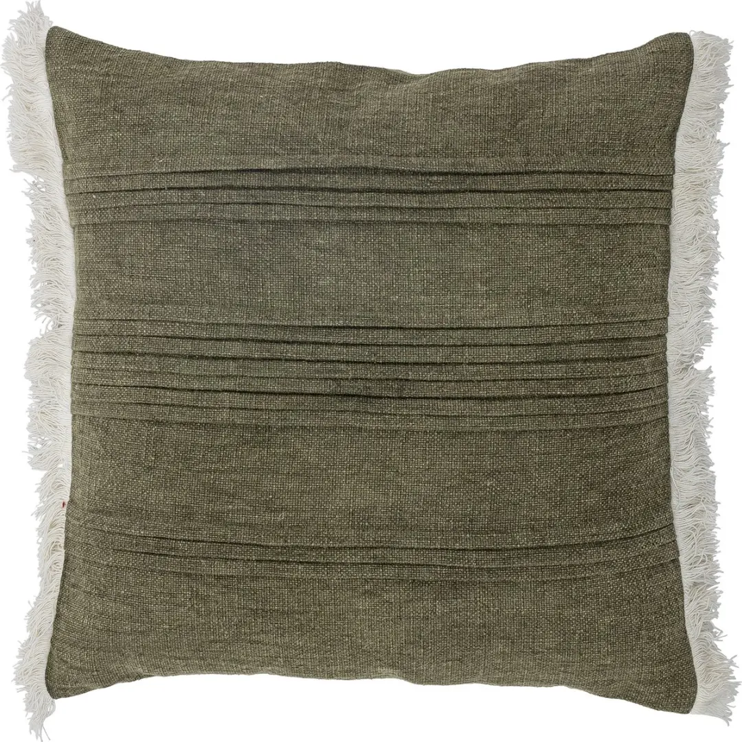 He Cushion, Green, Cotton