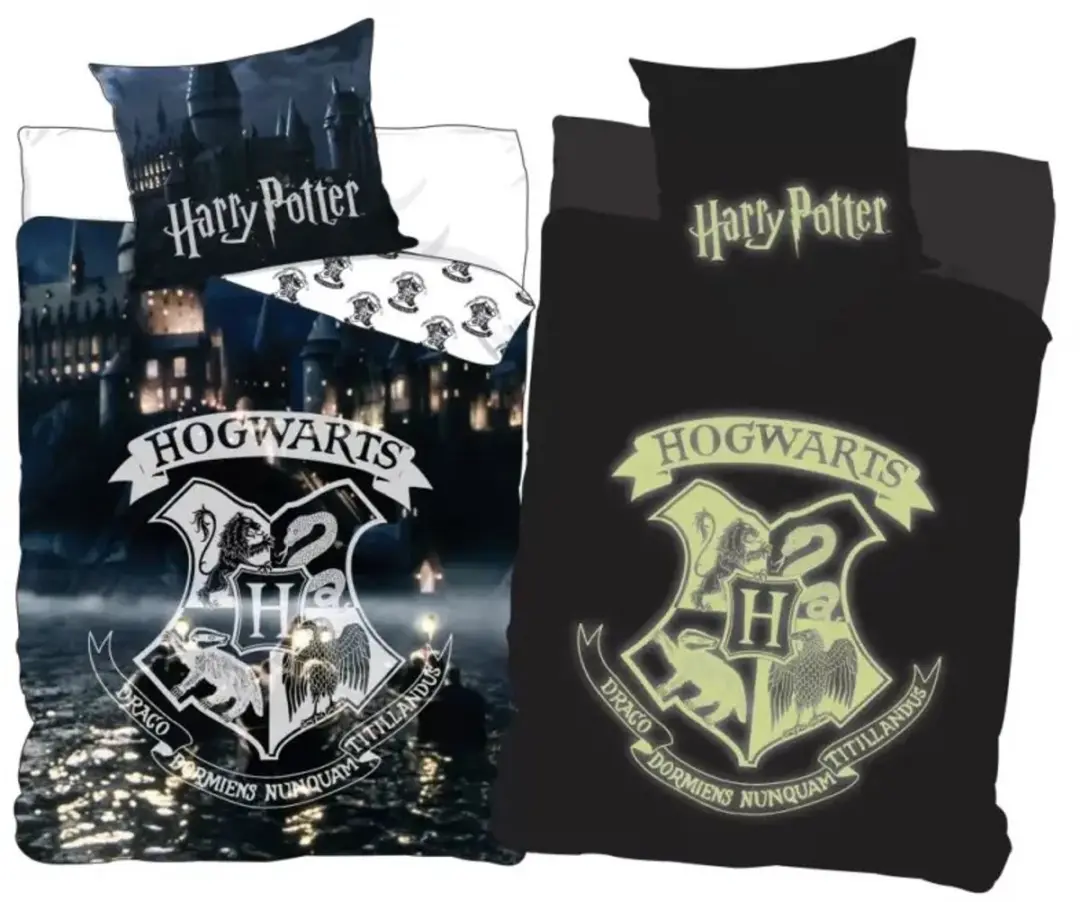 Harry Potter Dekbedovertrek Hogwarts Glow in the Dark