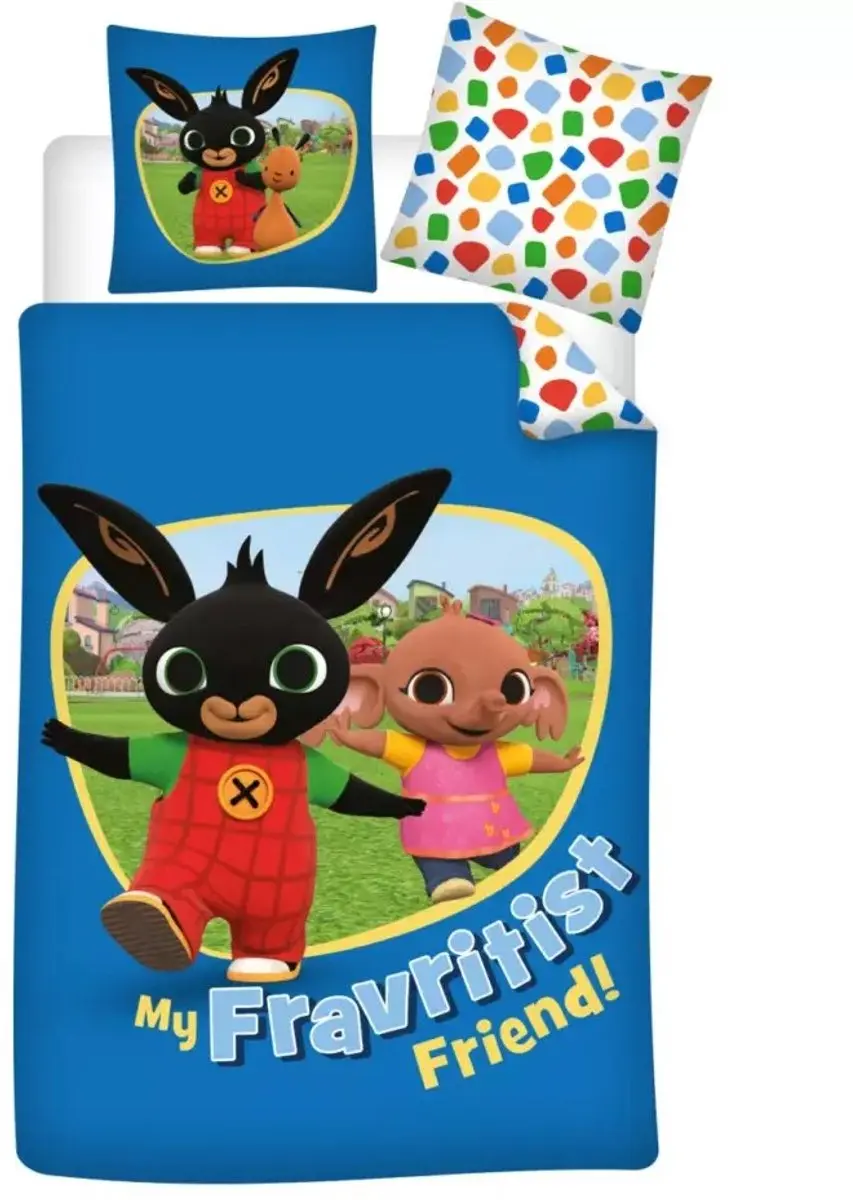 Bing Dekbedovertrek Fravritist friend 140 x 200 cm blauw