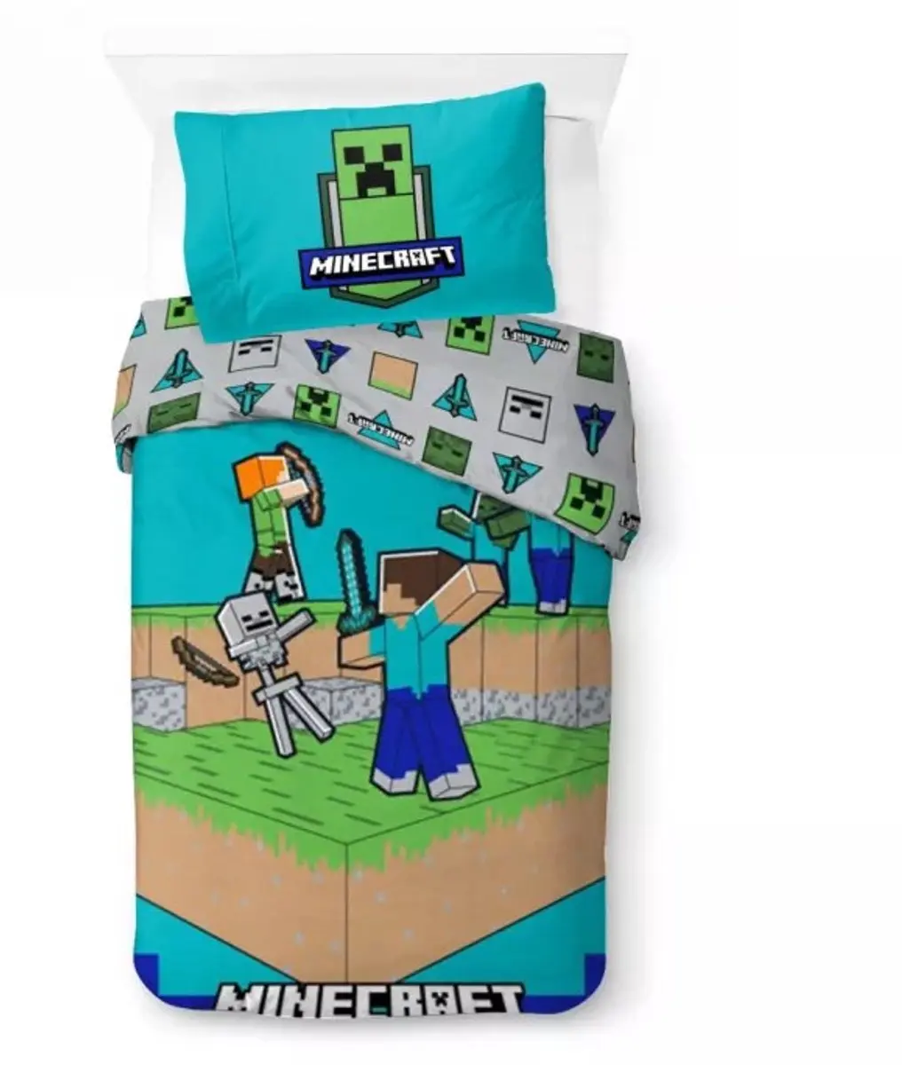 Minecraft Dekbedovertrek the fight is on
