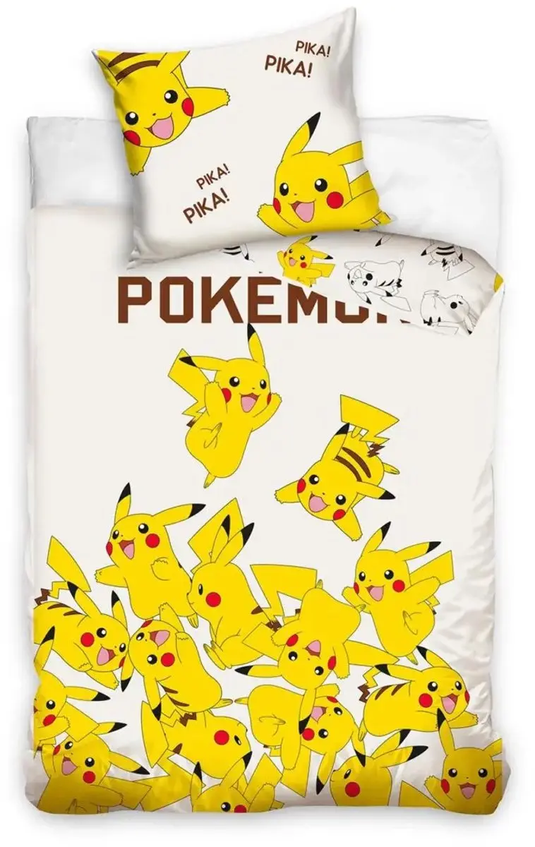 Pikachu Dekbedovertrek crème