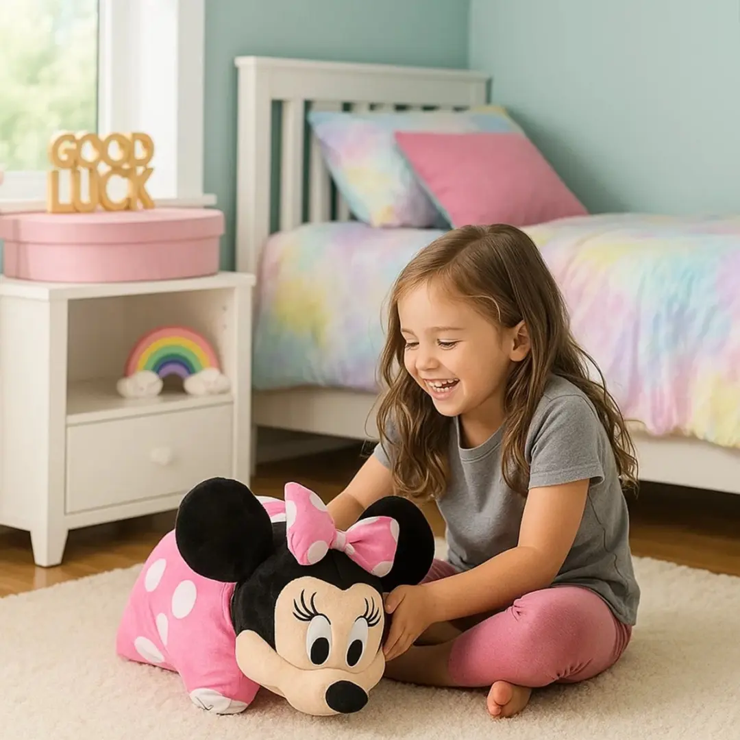 Spider-Man Minnie Mouse Knuffelkussen Roze - afbeelding 2 van 4