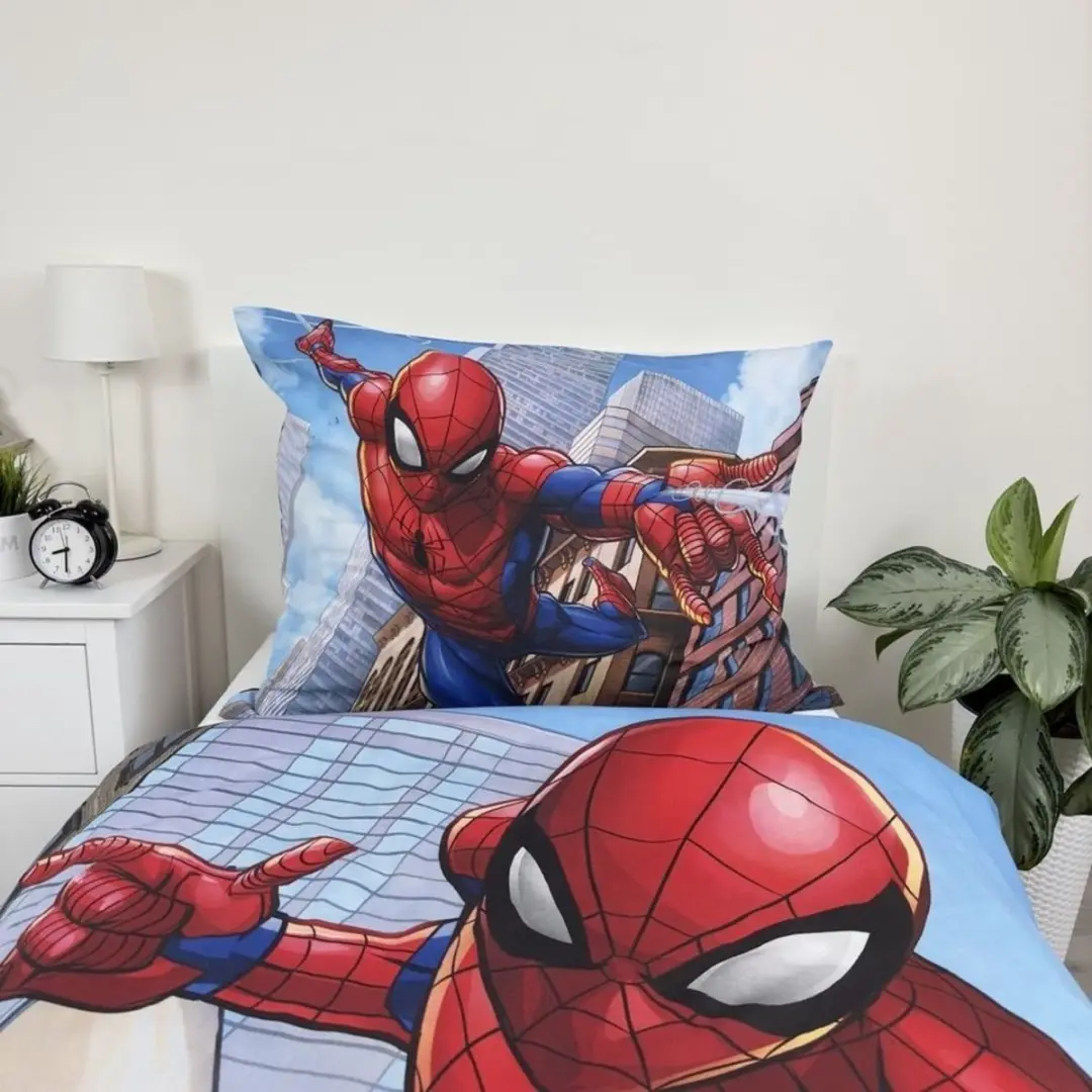 Spider-Man Dekbedovertrek City Eenpersoons 140x200cm - Katoen - Multi - afbeelding 4 van 6