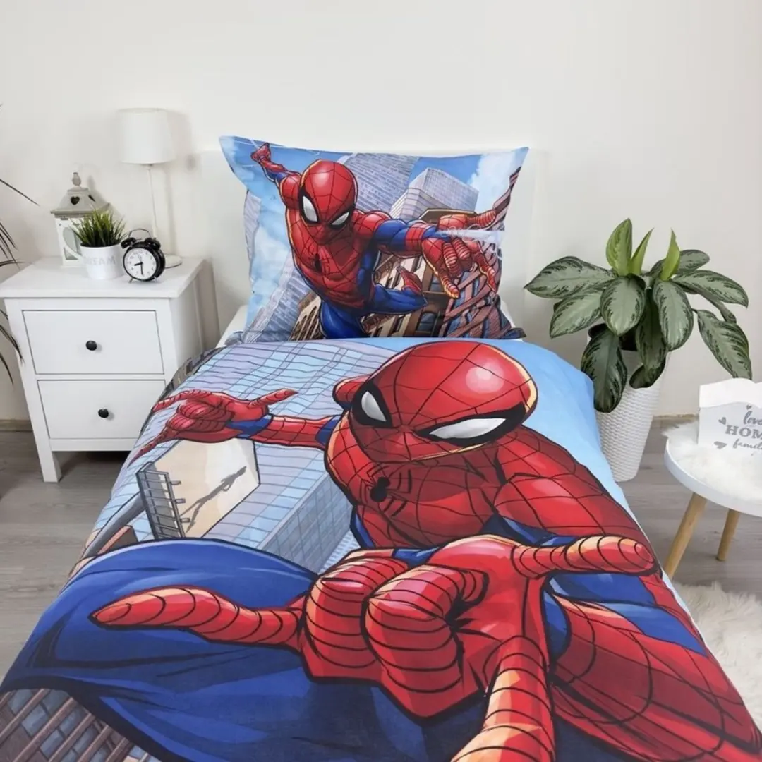 Spider-Man Dekbedovertrek City Eenpersoons 140x200cm - Katoen - Multi - afbeelding 3 van 6