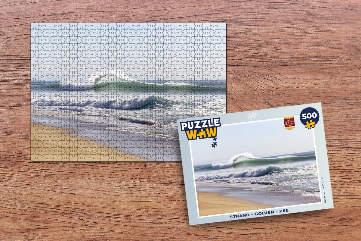 PuzzleWow Strand - Golven - Zee Legpuzzel 500 Stuks - Multicolor