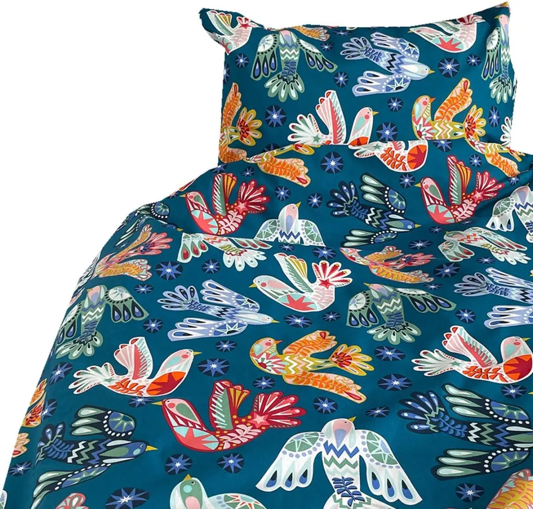 BINK Bedding Dekbedovertrek Suus Petrol Junior 120 x 150 cm (+1 kussensloop 60 x