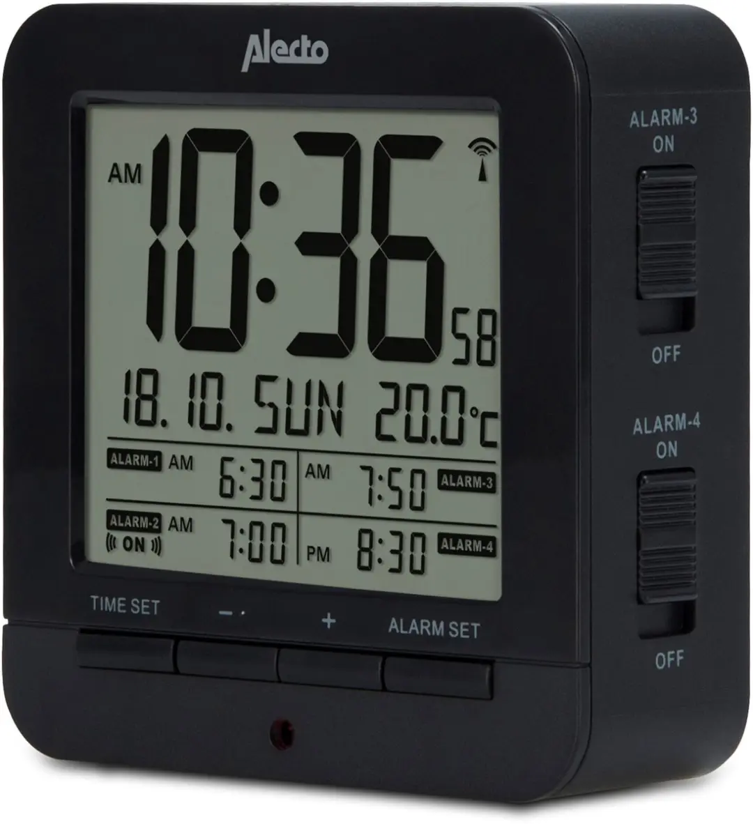 Alecto AK-20 Digitale Reiswekker Thermometer - Zwart - afbeelding 3 van 6