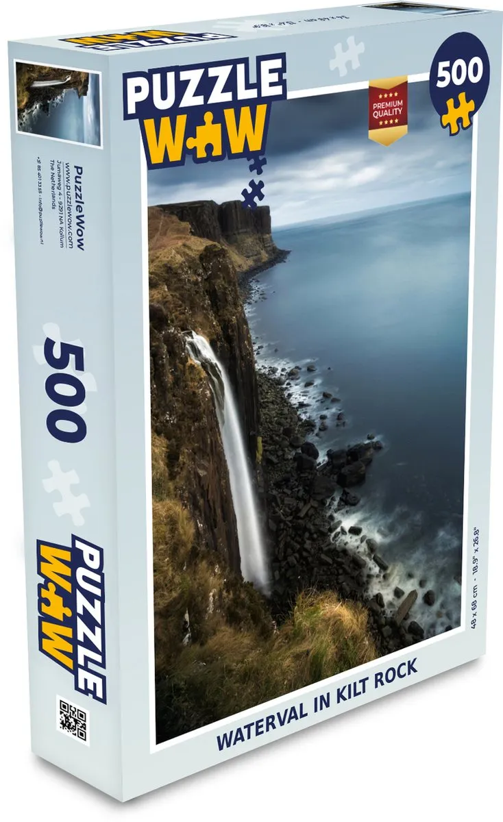 PuzzleWow Waterval in Kilt Rock Legpuzzel 500 Stuks - Multicolor