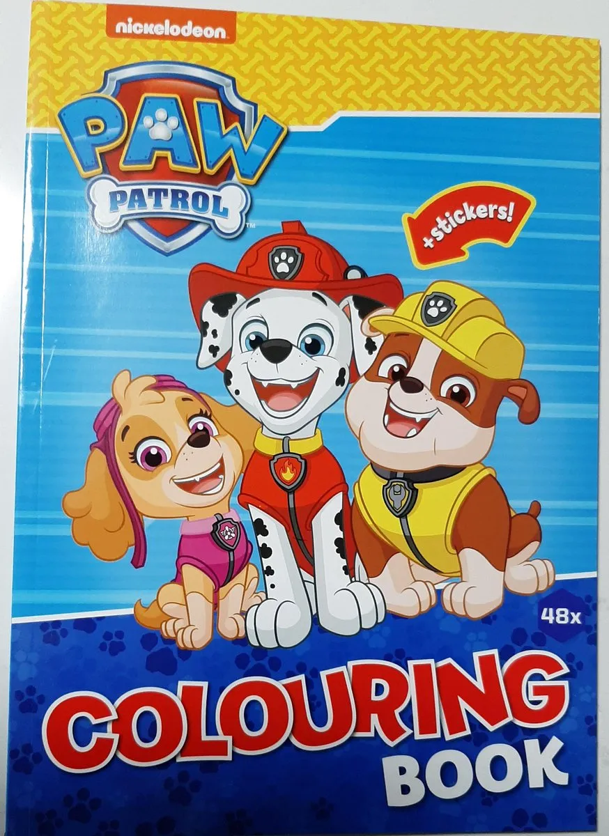 Nickelodeon Paw Patrol Kleurboek - 2x 48 Pagina's - Met Stickers - Blauw