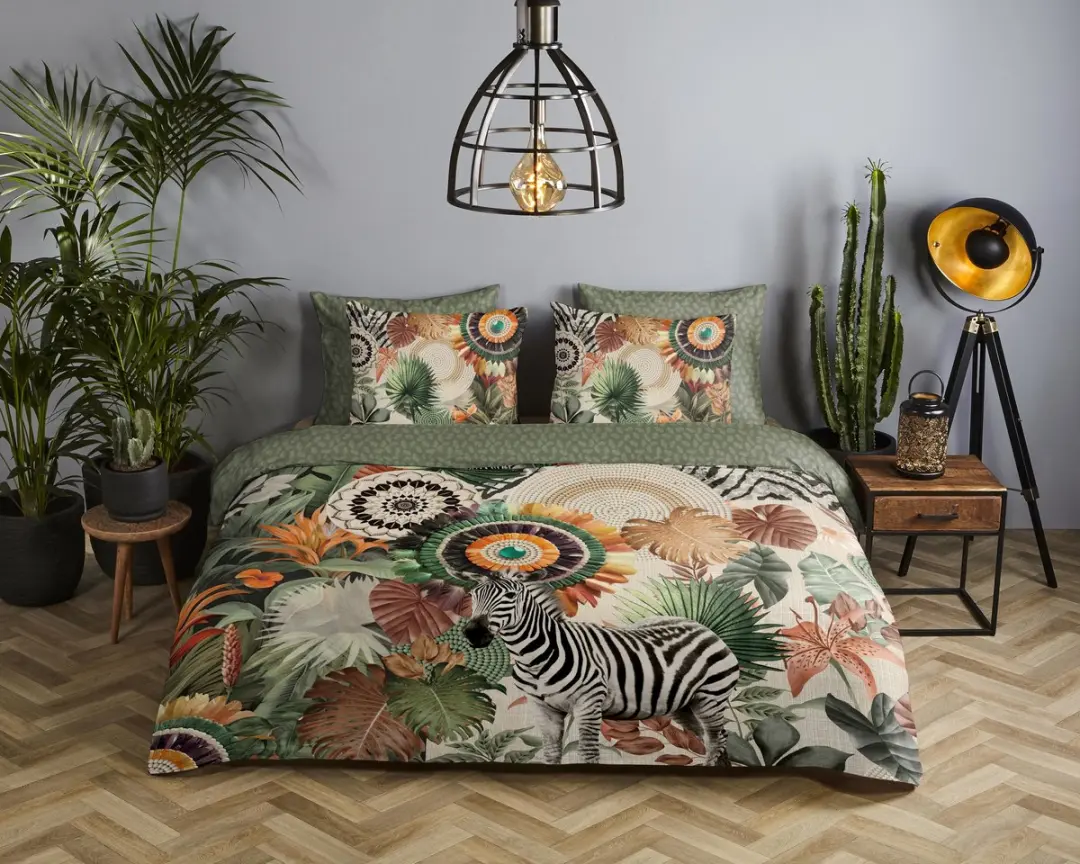 HIP dekbedovertrek mandalas, bladeren en een zebra