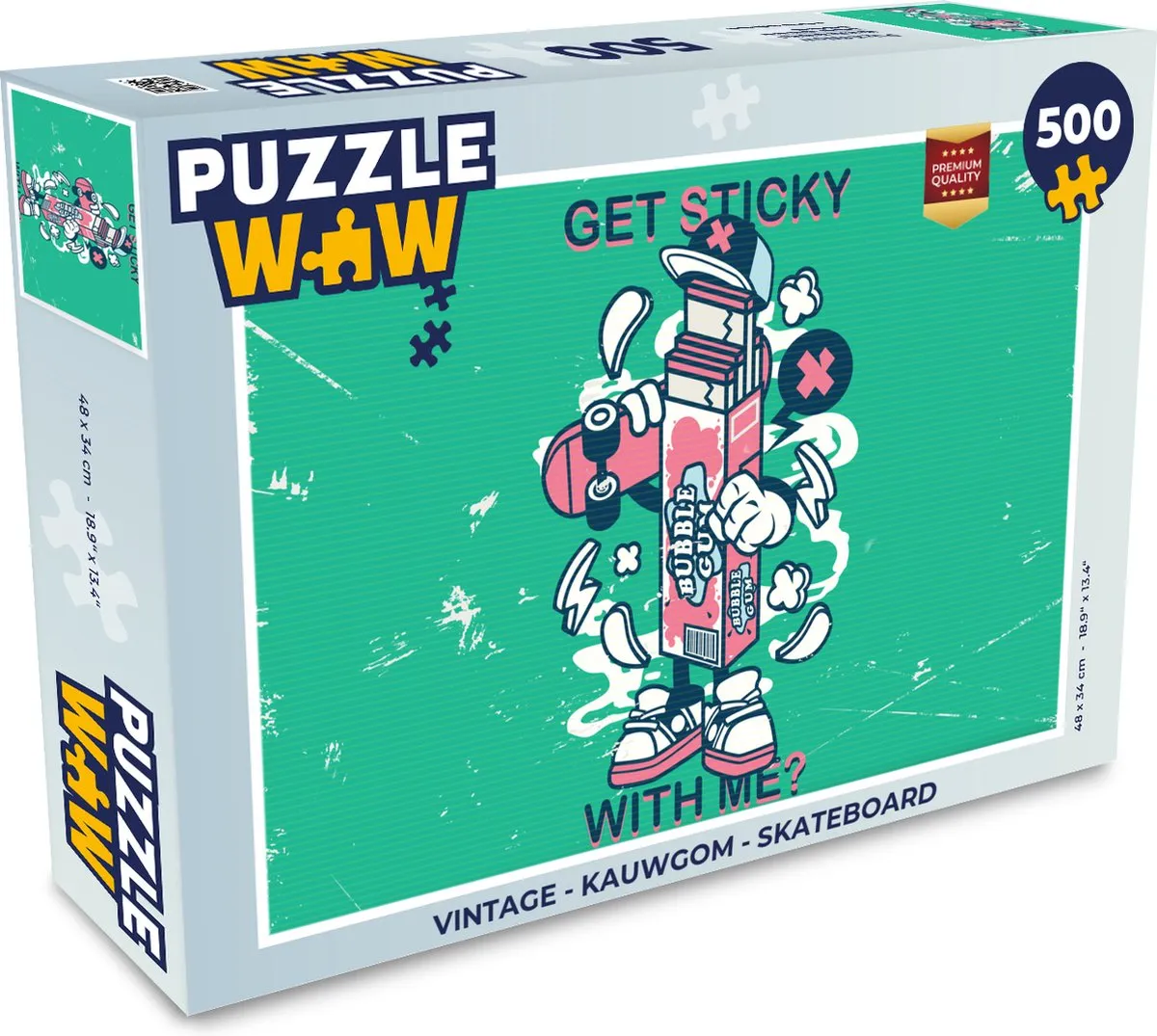 PuzzleWow Vintage Skateboard Legpuzzel 500 Stuks