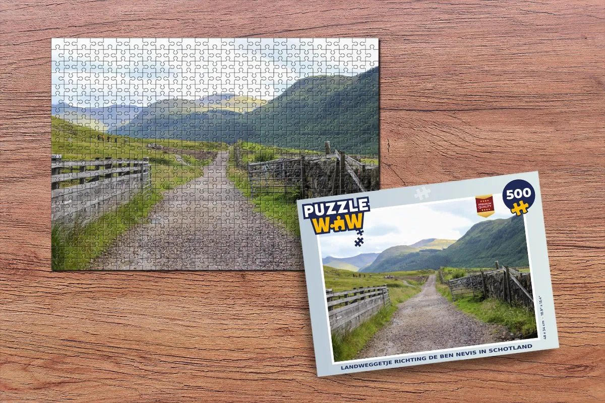 PuzzleWow Landweggetje naar Ben Nevis Legpuzzel 500 Stuks - Multicolor