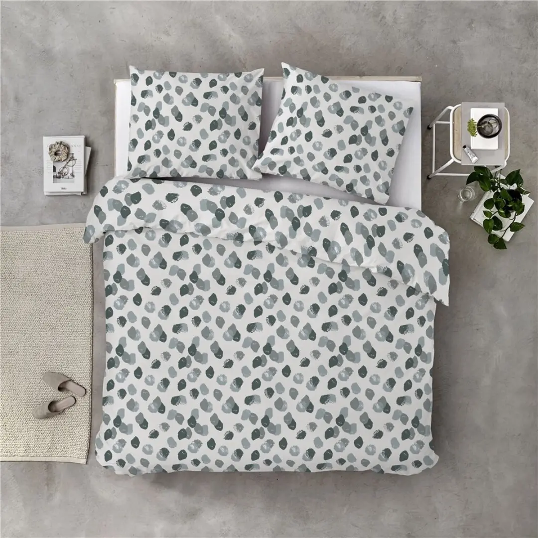 BYRKLUND Spotty Animal Dekbedovertrek 240x220cm - Groen - 2 Kussenslopen