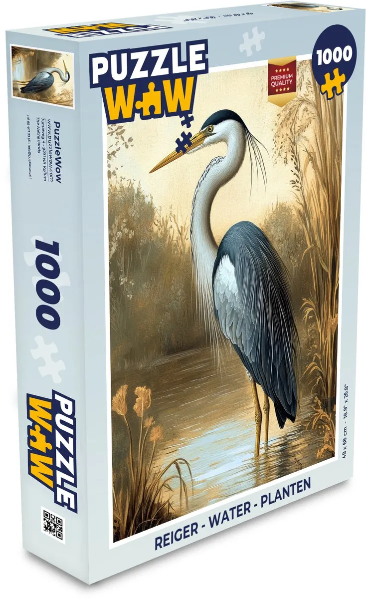 PuzzleWow Reiger Legpuzzel 1000 Stuks - Planten