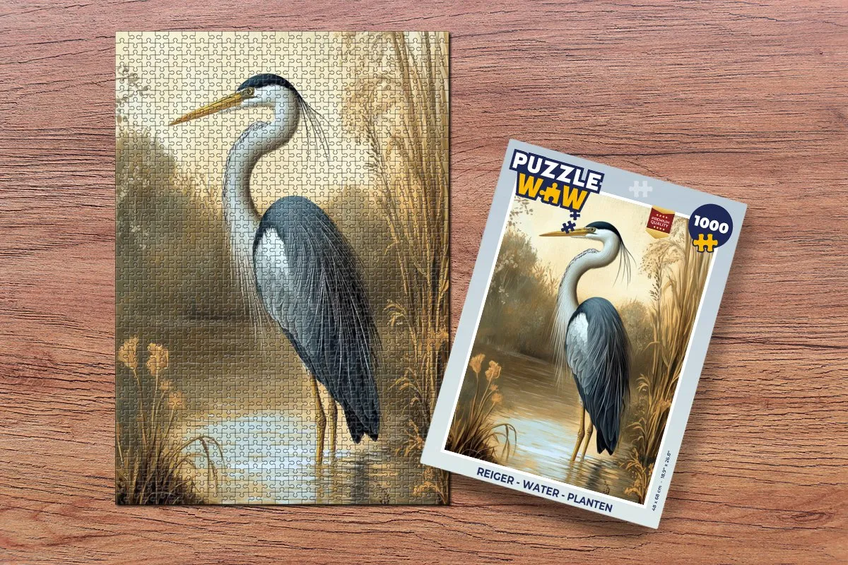 PuzzleWow Reiger Legpuzzel 1000 Stuks - Planten