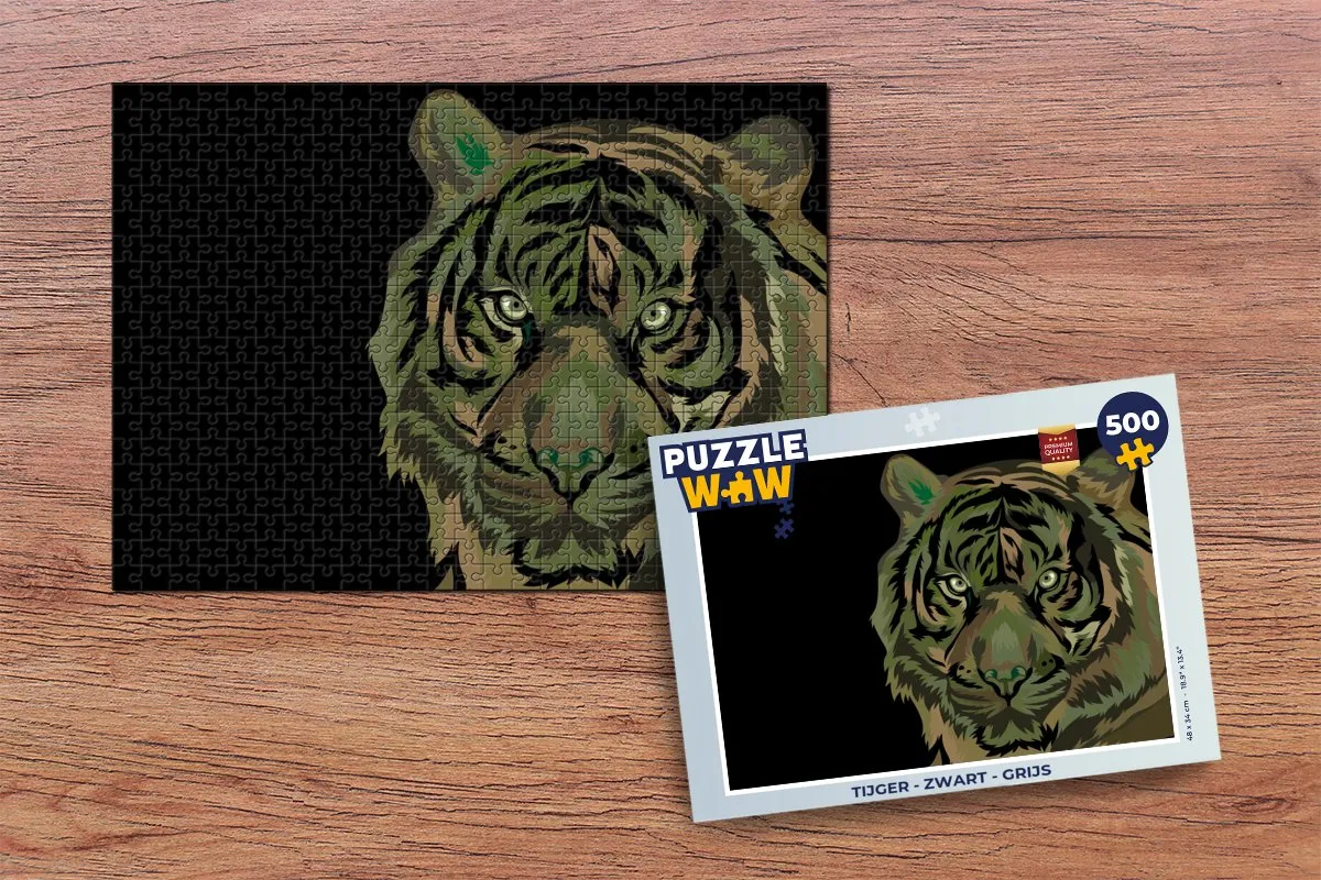 PuzzleWow Tijger Legpuzzel 500 Stuks - Multicolor