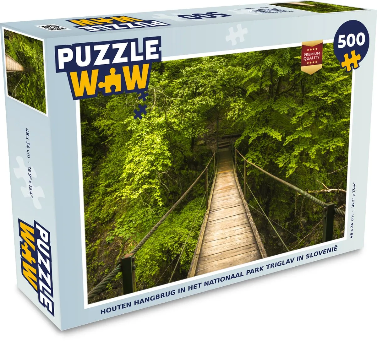 PuzzleWow Legpuzzel Houten Hangbrug Triglav 500 Stuks - Multicolor