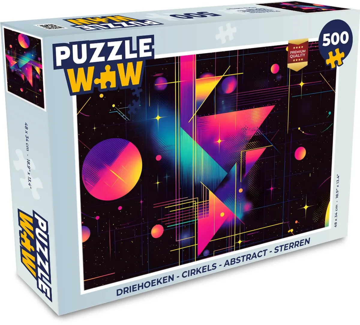 PuzzleWow Abstract Legpuzzel 500 Stuks - Driehoeken/Cirkels