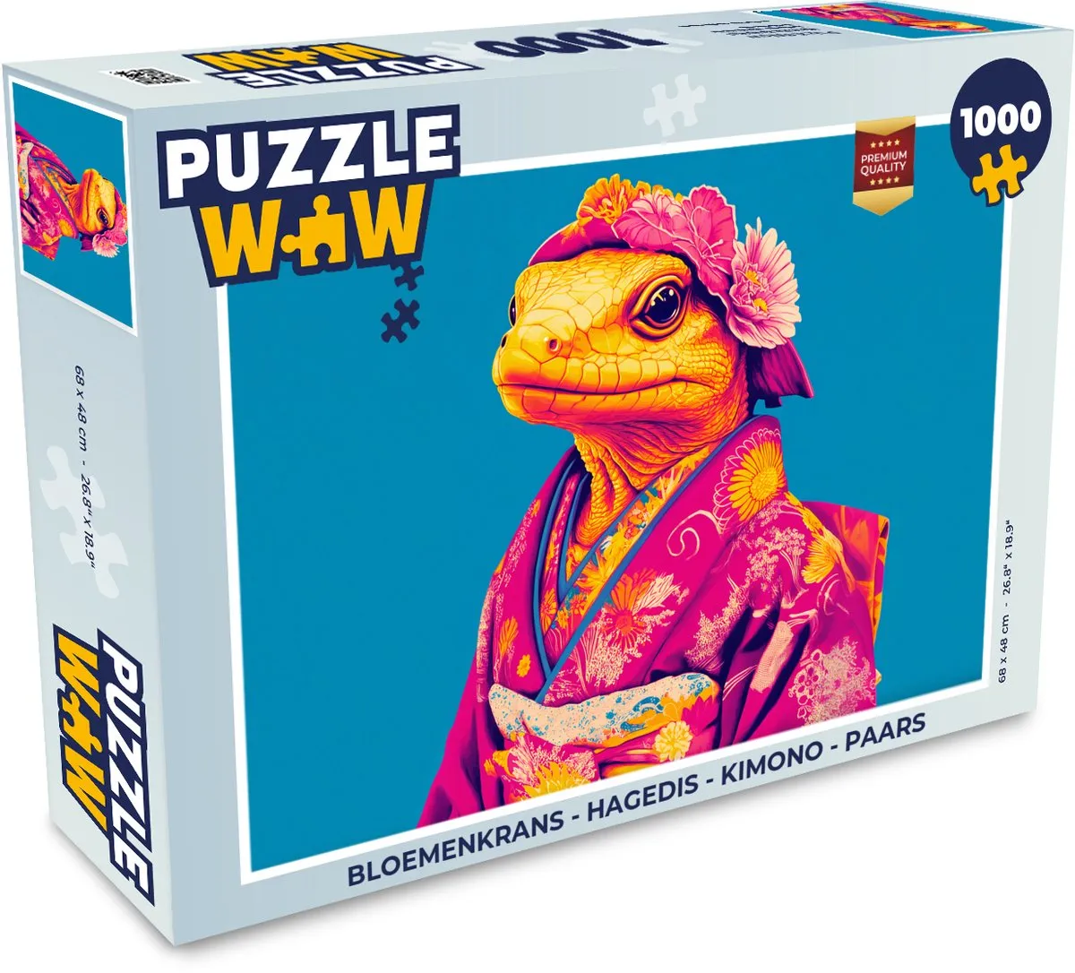 PuzzleWow Bloemenkrans Hagedis Legpuzzel 1000 Stuks - Paars
