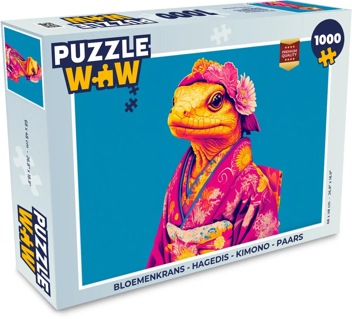PuzzleWow Bloemenkrans Hagedis Legpuzzel 1000 Stuks