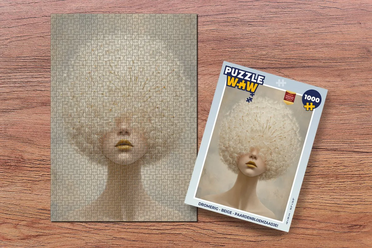 PuzzleWow Paardenbloemzaadjes Puzzel 500 Stuks - Dromerig Beige