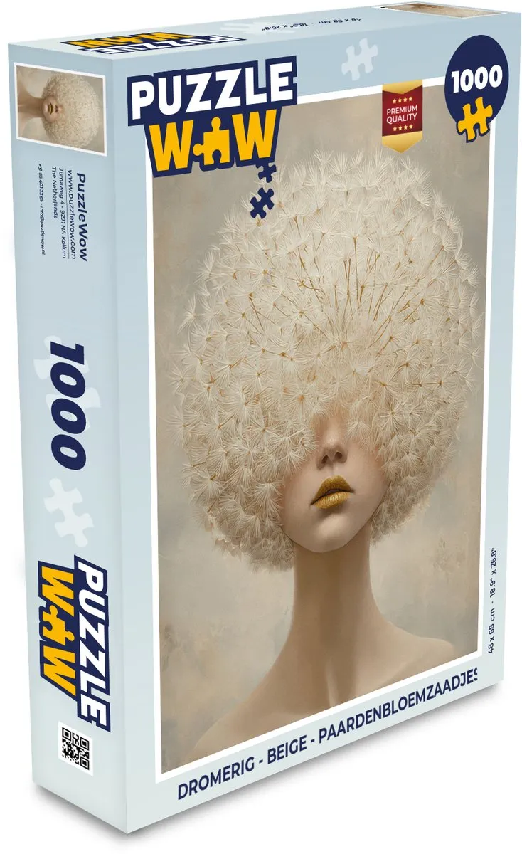 PuzzleWow Paardenbloemzaadjes Puzzel 500 Stuks - Dromerig Beige