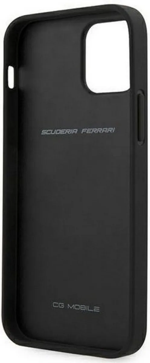 Ferrari Smooth Carbon Hoesje iPhone 12 Pro Max - Rood