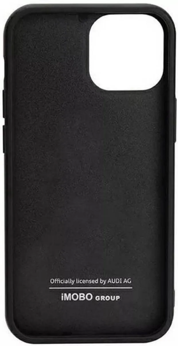 Audi Carbon Fiber Back Case voor iPhone 14 Pro - Zwart