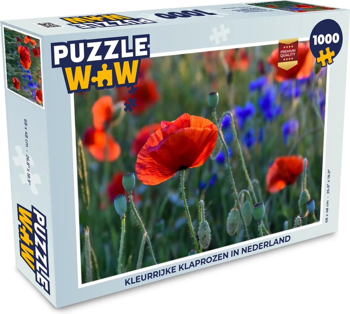 PuzzleWow Legpuzzel Kleurrijke Klaprozen 1000 Stuks