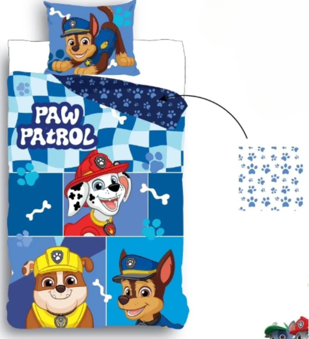 PAW Patrol Dekbedovertrek Eenpersoons 135x200cm - Blauw - afbeelding 2 van 2
