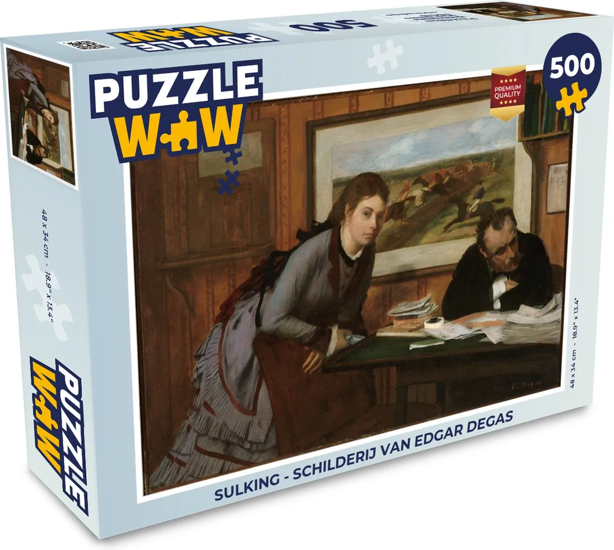 PuzzleWow Sulking Edgar Degas Legpuzzel 500 Stuks - Multicolor