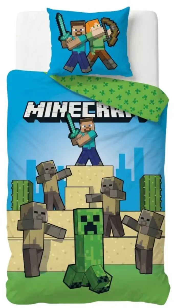 Minecraft Eenpersoons Slaapkamerset - 1 Kussensloop - afbeelding 2 van 3