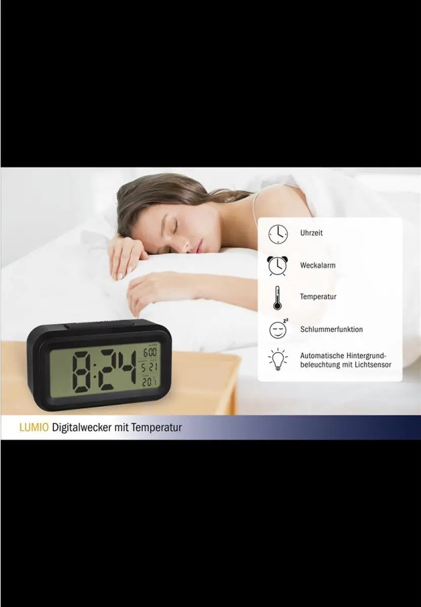 TFA Dostmann 60.2018.01 Digitale Wekker - Zwart - afbeelding 6 van 6