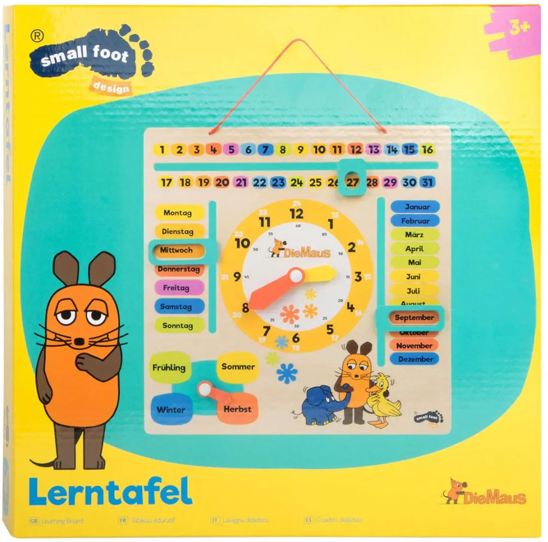 Small Foot Houten Leerbord Klok Kijken Muis - Multicolor - afbeelding 3 van 6