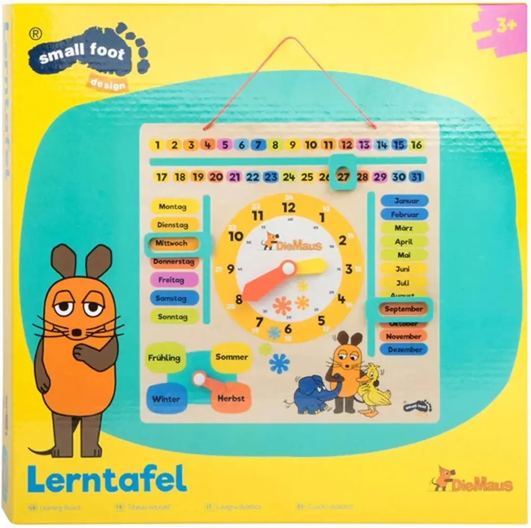 Small Foot Houten Leerbord Klok Kijken Muis - Multicolor - afbeelding 6 van 6