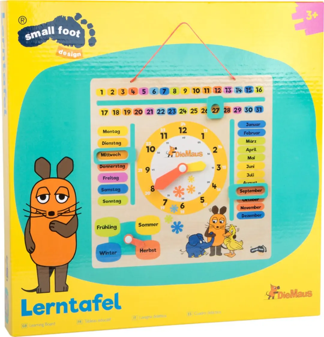 Small Foot Houten Leerbord Klok Kijken Muis - Multicolor - afbeelding 2 van 6