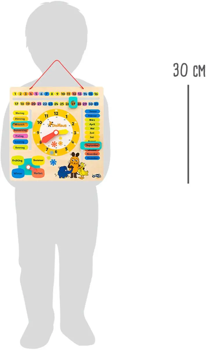 Small Foot Houten Leerbord Klok Kijken Muis - Multicolor - afbeelding 4 van 6