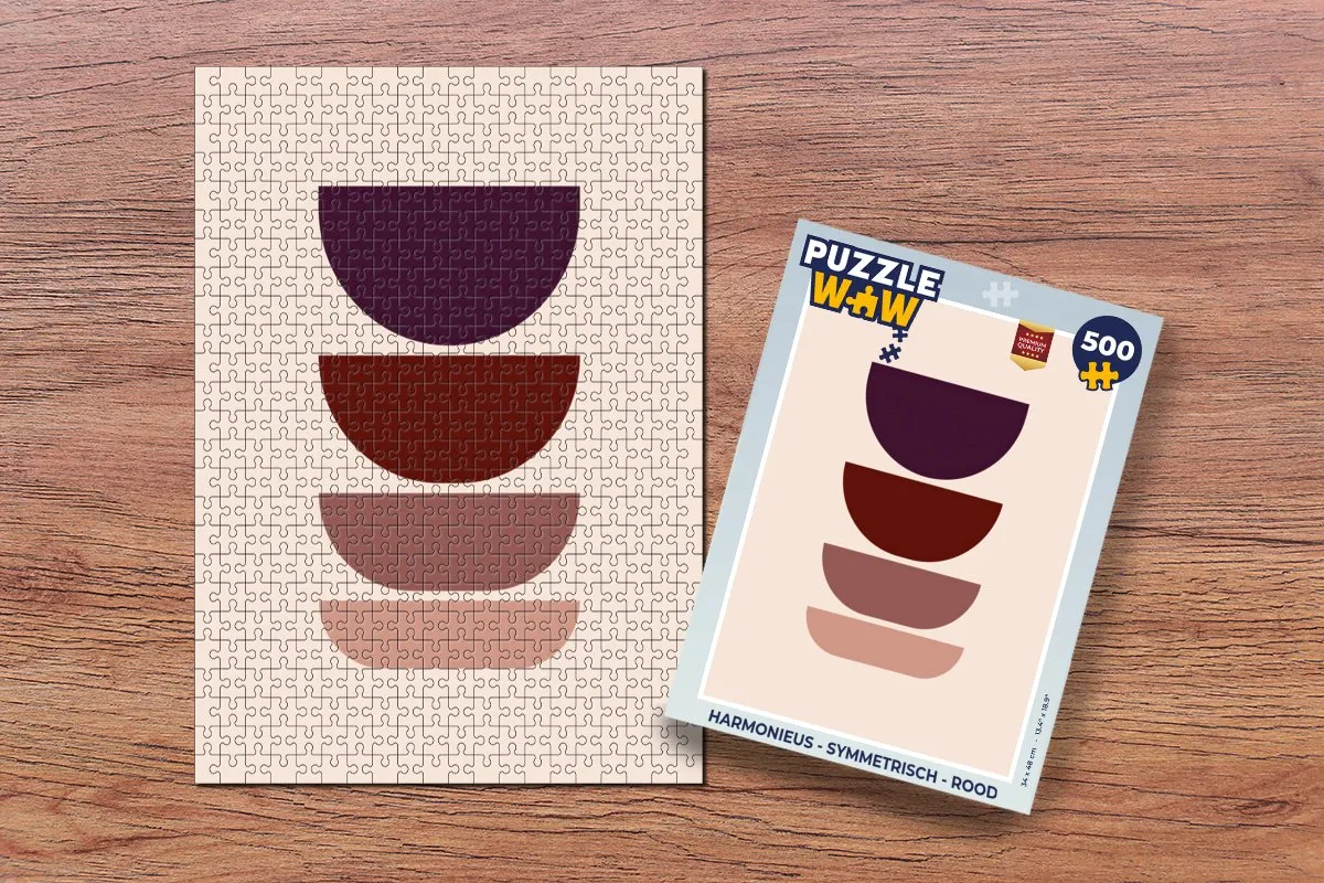 PuzzleWow Legpuzzel 500 Stuks - Symmetrisch Rood