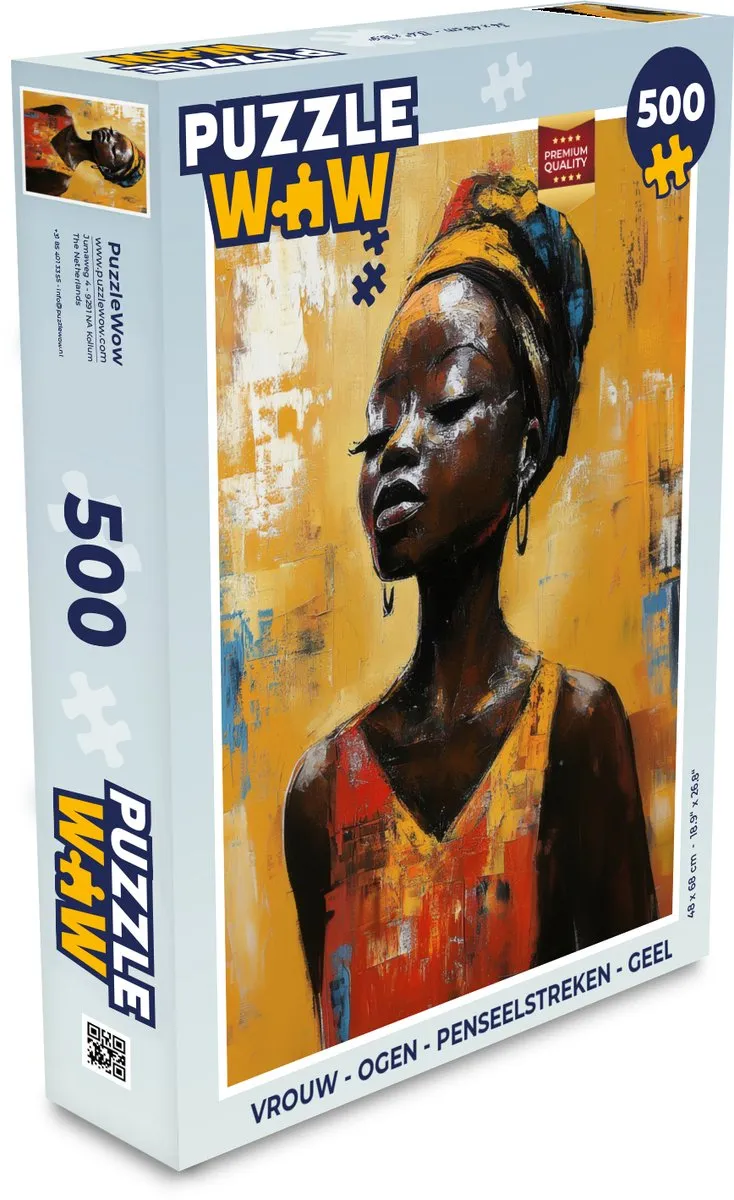 PuzzleWow Vrouw Ogen Penseelstreken Legpuzzel 500 Stuks