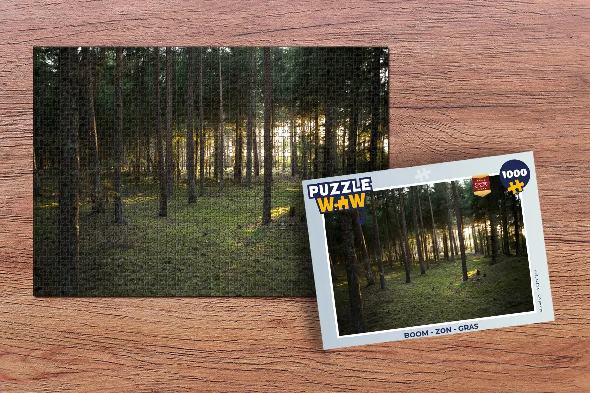PuzzleWow Boom Zon Gras Legpuzzel 1000 Stuks - Multicolor