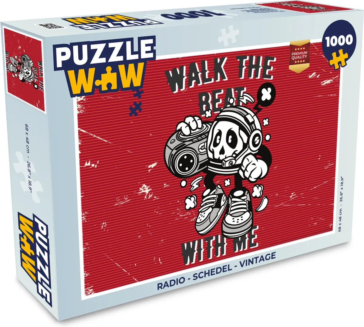 PuzzleWow Schedel Legpuzzel 1000 Stuks - Multicolor