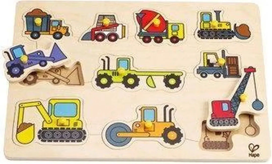 Hape Houten Bouwvoertuigen Puzzel