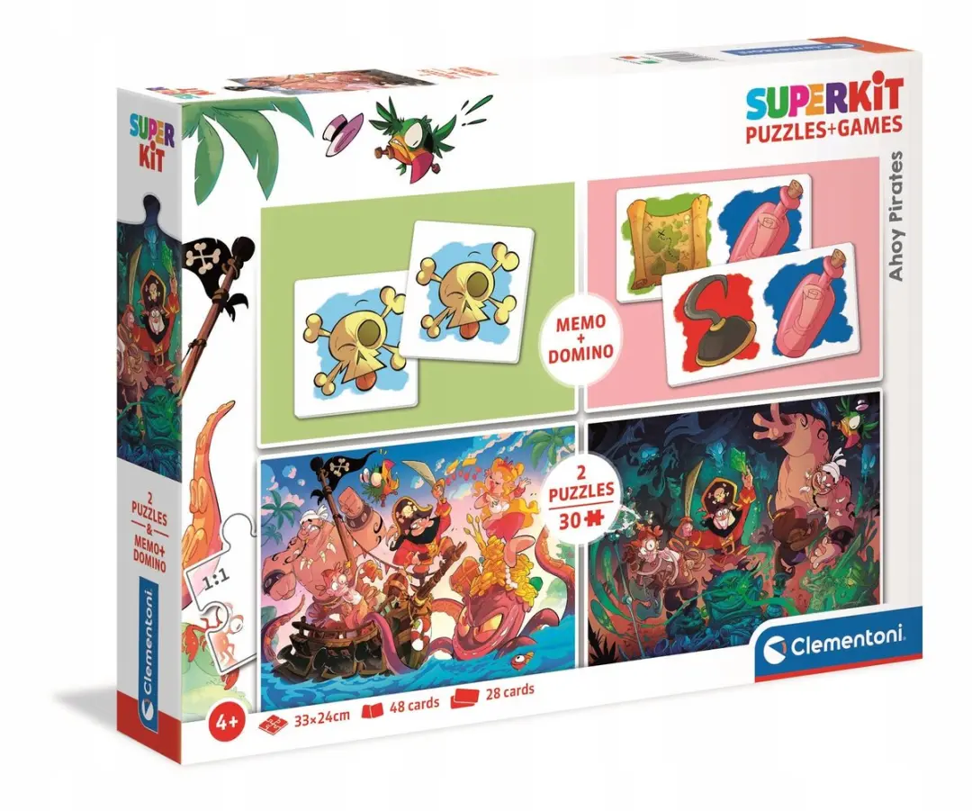 Clementoni SuperKit Ahoy Piraten! Memo, Domino & Puzzel (2x30)