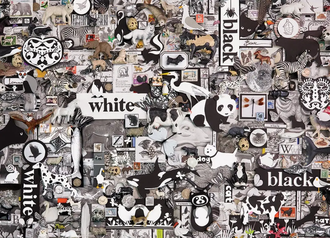 Cobble Hill Zwart-Witte Dieren Puzzel 1000 Stuks - 40043 - afbeelding 4 van 6