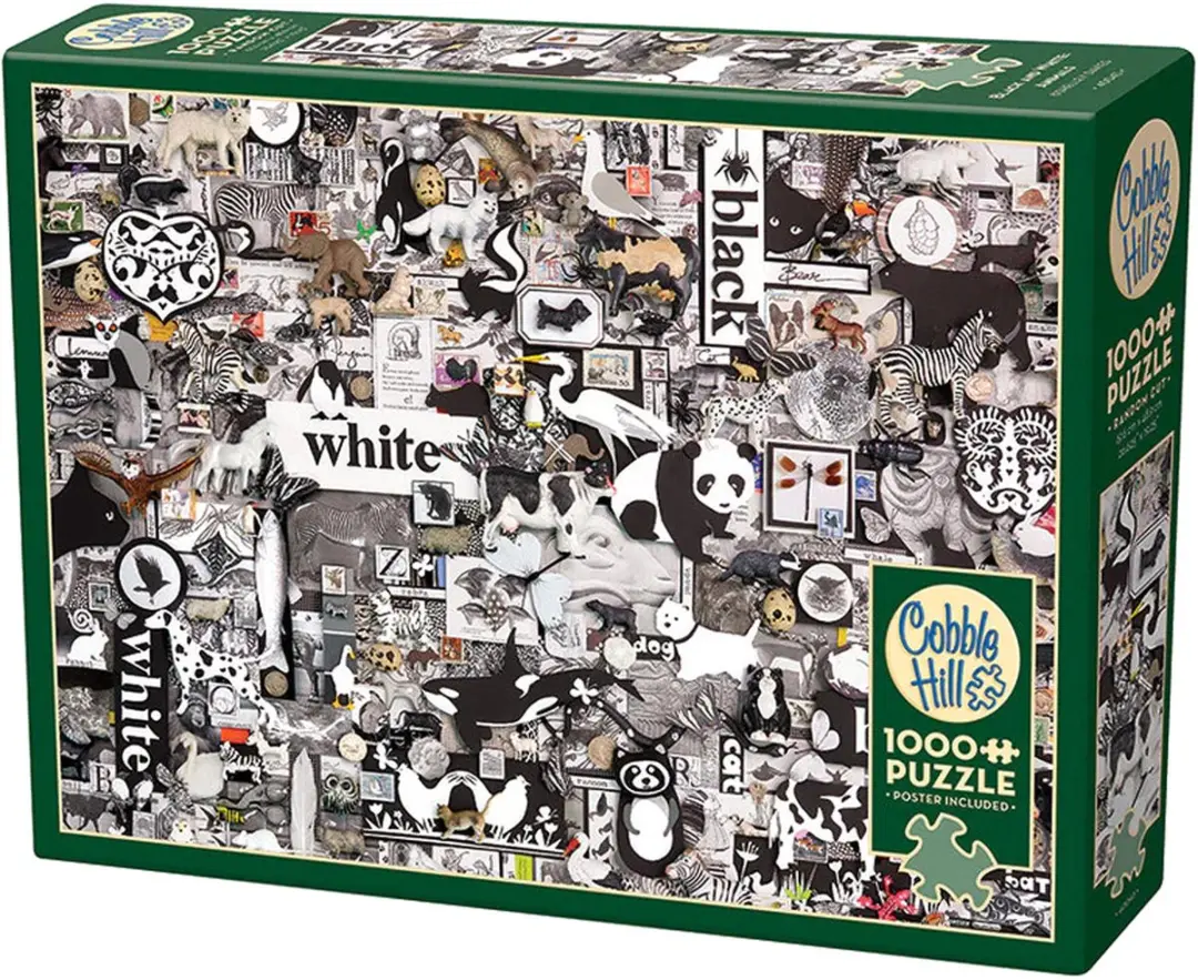 Cobble Hill Zwart-Witte Dieren Puzzel 1000 Stuks