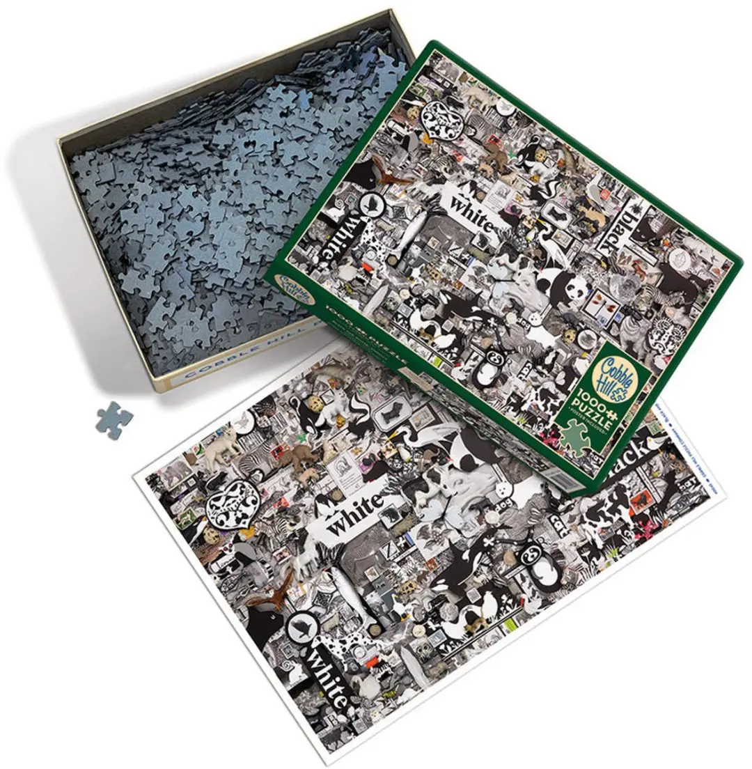 Cobble Hill Zwart-Witte Dieren Puzzel 1000 Stuks - 40043 - afbeelding 3 van 6